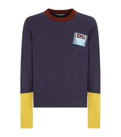 Shop Dolce & Gabbana Wool Colour-block Sweater In Multi