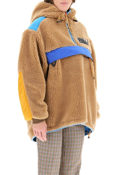 Shop Stella Mccartney Marlee Jacket In Teddy Mat In Brown,blue