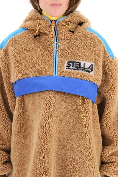 Shop Stella Mccartney Marlee Jacket In Teddy Mat In Brown,blue