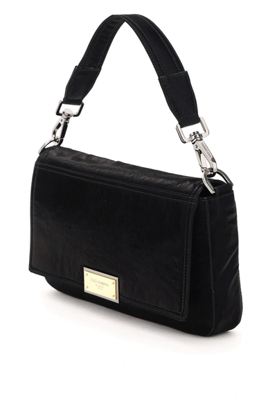 Shop Dolce & Gabbana Samboil Nylon Shoulder Bag In Black