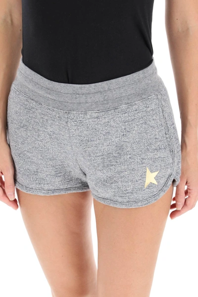 Shop Golden Goose Diana Shorts With Golden Star In Grey