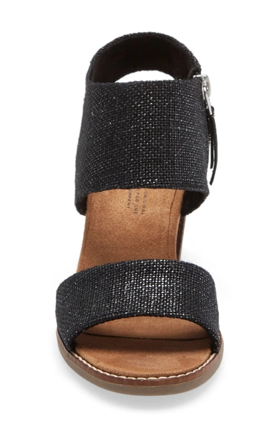 Shop Toms Majorca Block Heel Sandal In Black Fabric