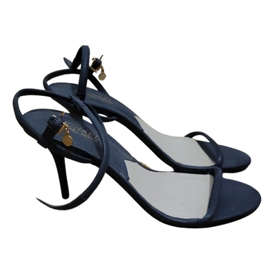 Pre-owned Michael Kors Patent Leather Sandals In Blue
