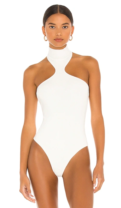 Superdown Kallie Halter Bodysuit In White
