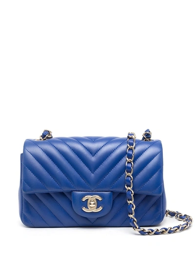 Pre-owned Chanel 2017 V-stitch Shoulder Bag In Blue