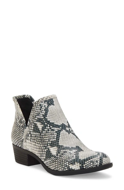 Shop Lucky Brand Baley Bootie In Black/ White Leather