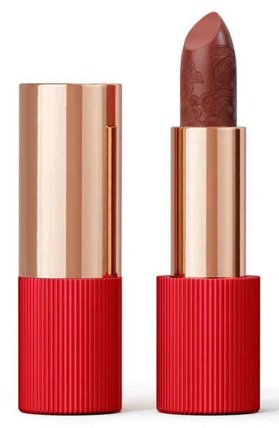 Shop La Perla Refillable Matte Silk Lipstick In Terracotta Red