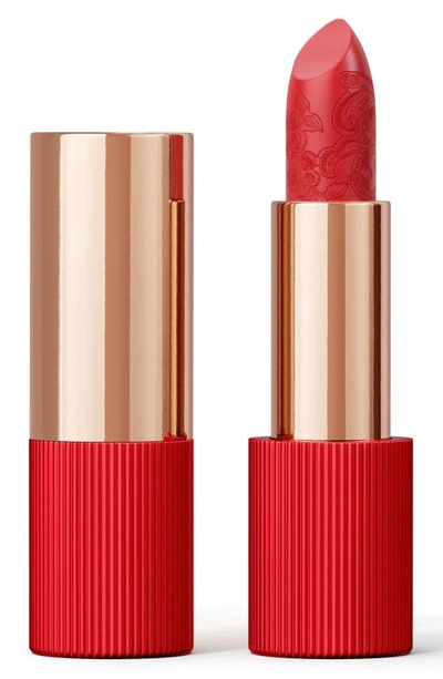 Shop La Perla Refillable Matte Silk Lipstick In Coral Red