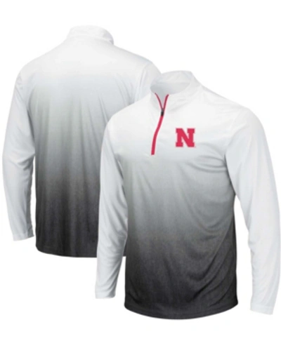 Colosseum Men's Gray Nebraska Huskers Magic Team Logo Quarter-zip Jacket In Gray