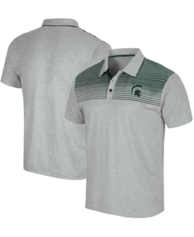 Shop Colosseum Men's Gray Michigan State Spartans Needles Polo Shirt