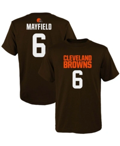 Shop Outerstuff Big Boys Baker Mayfield Brown Cleveland Browns Mainliner Player Name Number T-shirt