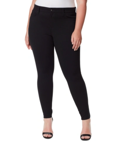 Shop Jessica Simpson Trendy Plus Size Kiss Me Ponte-knit Skinny Jeans In Black