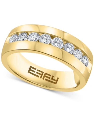 Shop Effy Collection Effy Men's Diamond Band (1 Ct. T.w.) In Yellow Gold