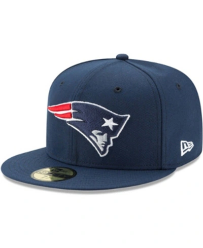 Shop New Era New England Patriots Team Logo Omaha 59fifty Fitted Cap In Navy