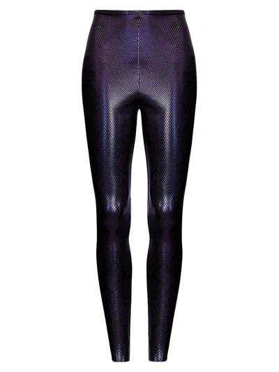 Shop Commando Faux-leather High-waist Leggings In Blue