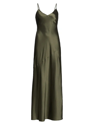 Shop L Agence Serita Silk Slip Dress In Ivy Green