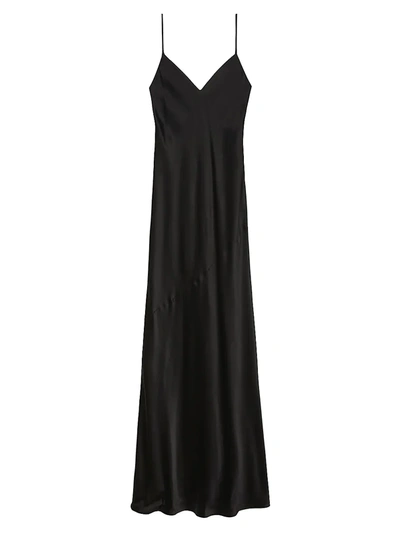 Shop L Agence Women's Serita Silk Slip Maxi Dress In Black