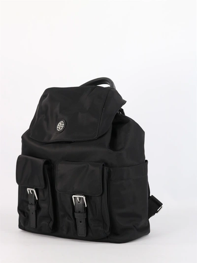 Shop Tory Burch Virginia Flap Nylon Backpack In Black