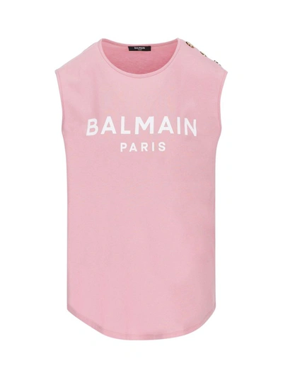 Balmain Women's Pink Other Materials T Shirt In Rosa | ModeSens