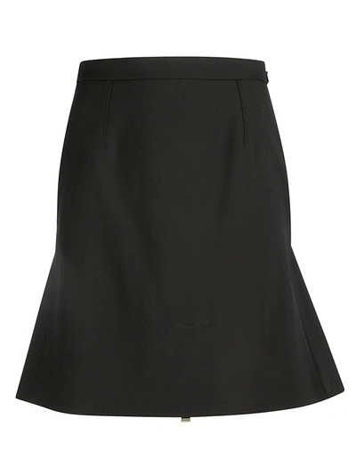Shop Alexander Mcqueen Rear Tie Flared Short Skirt In Black