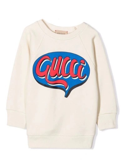 Shop Gucci Comics Cotton Sweatshirt In Panna