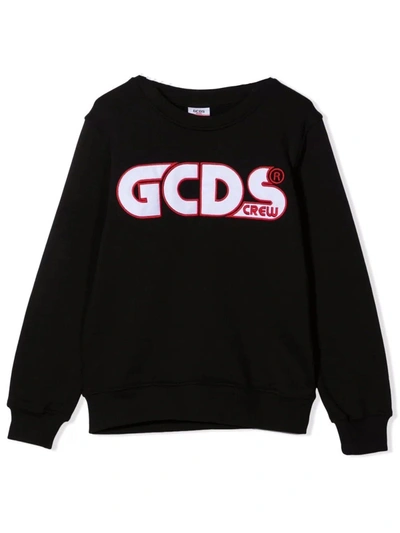 Shop Gcds Black Cotton Sweatshirt In Nero