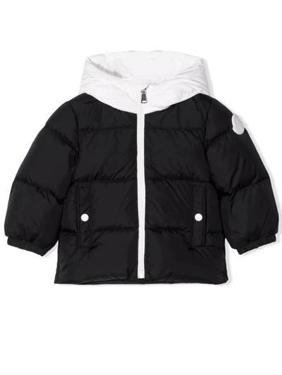 Shop Moncler Black Feather Down Jacket In Nero