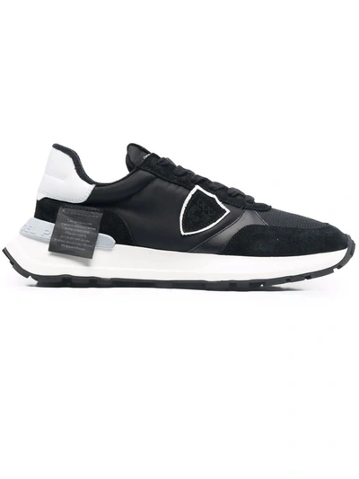 Shop Philippe Model Antibes Sneakers In Black Nylon Mesh In Nero