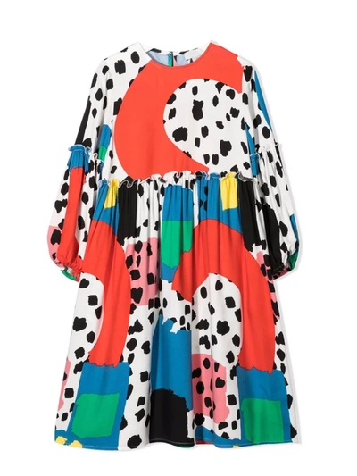 Shop Stella Mccartney Multicolour Dalmation Graphic-print Dress In Multicolor