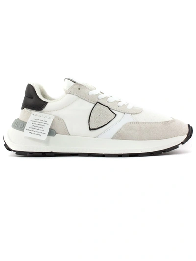Shop Philippe Model Antibes Sneakers In White Nylon Mesh In Bianco