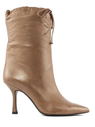 Shop Aldo Castagna Michelle Ankle Boot In Brown Leather In Fango
