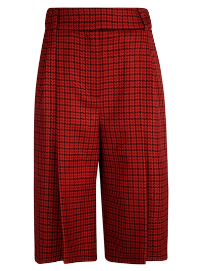 Shop Alexandre Vauthier Check Houndstooth Trouser Shorts In Red