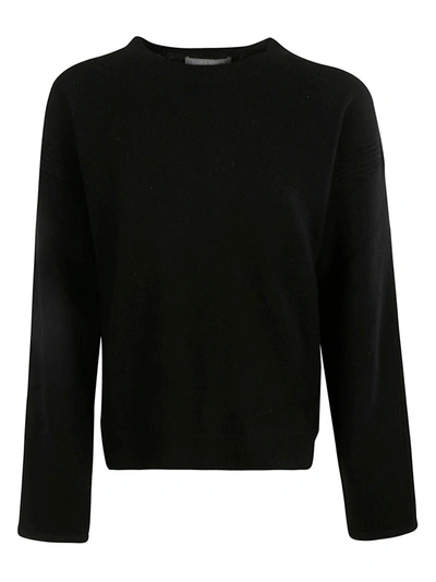 Shop Alberta Ferretti Side Slit Plain Ribbed Sweater In Black