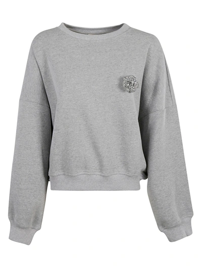 Shop Alexandre Vauthier Embellished Plain Sweatshirt In Grey