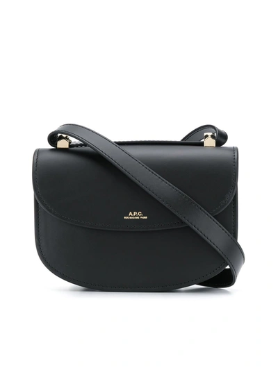Shop Apc Sac Geneve Mini Cuir Smooth Leather In Lzz Black