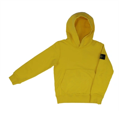 Shop Stone Island Junior Hooded Sweatshirt Hoodie In Yellow
