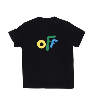 Shop Off-white Cotton T-shirt In Black / Multicolor