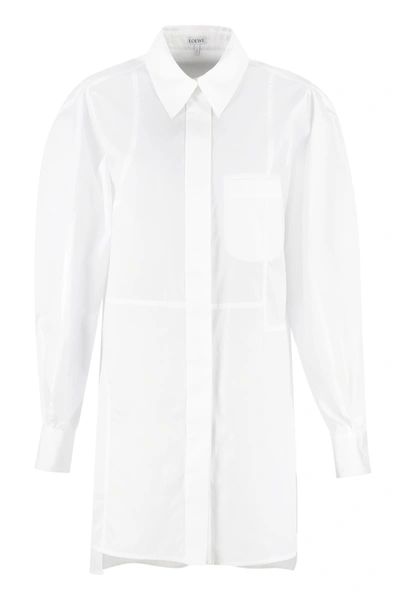 Shop Loewe Cotton Maxi Shirt In White