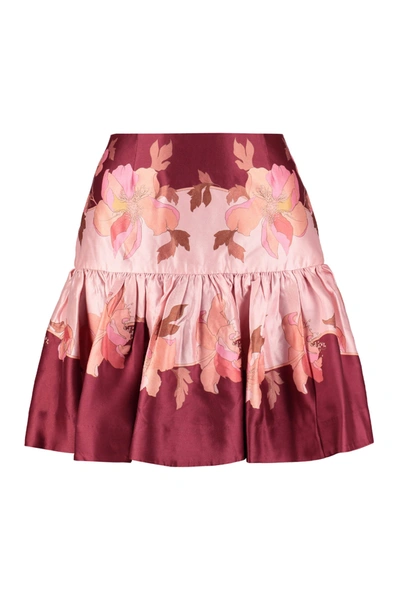 Shop Zimmermann Draped Skirt In Burgundy