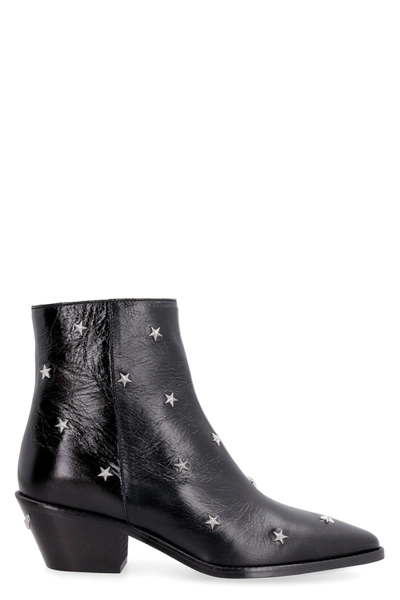 Shop Zadig & Voltaire Tyler Vintage Stars Ankle Boots In Black