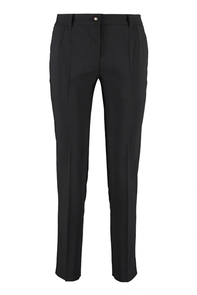 Shop Dolce & Gabbana Virgin Wool Tailored Trousers In Black