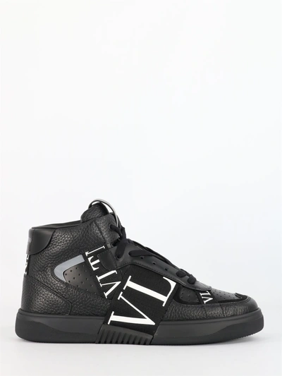 Shop Valentino Vl7n Mid-top Sneakers In Black
