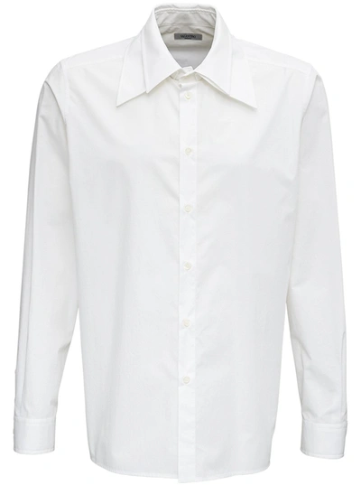 Shop Valentino White Cotton Poplin Shirt