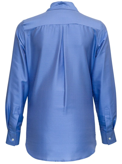 Shop Alberto Biani Blue Silk Shirt In Light Blue