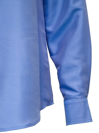Shop Alberto Biani Blue Silk Shirt In Light Blue