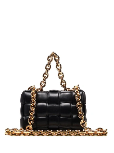 Shop Bottega Veneta The Chain Cassette Shoulder Bag In Black