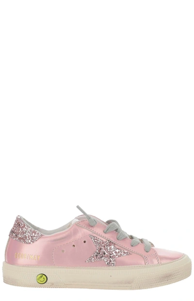 Shop Golden Goose Kids May Glitter Detail Sneakers In Pink