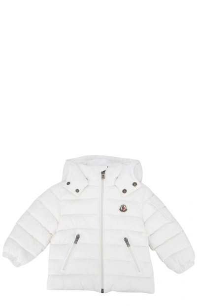 Shop Moncler Enfant Logo Patch Hooded Jacket In White