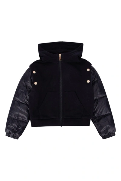 Shop Moncler Enfant Panelled Hooded Jacket In Navy