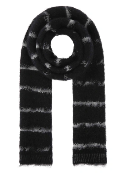 Shop Saint Laurent Interrupted Stripe Scarf In Multi